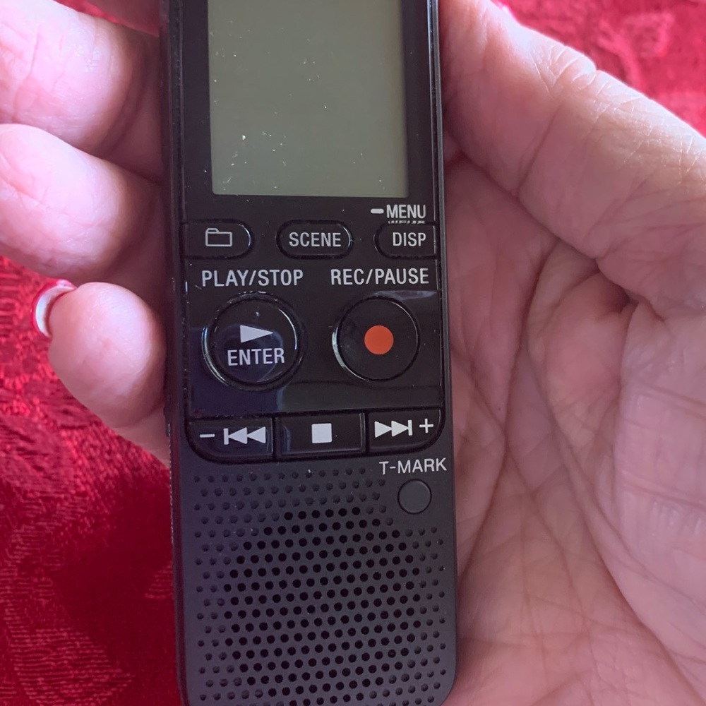 Sony Black Digital Voice Recorder with Az Cardinals Logo Case - Picture 2 of 12